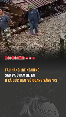 Tàu hàng lật nghiêng sau va chạm xe tải ở Hà Tĩnh