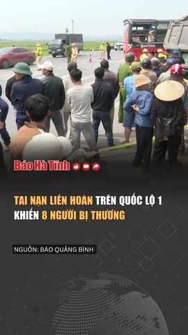 Tai nạn liên hoàn trên quốc lộ 1 khiến 8 người bị thương