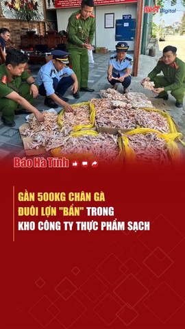 Gần 500kg chân gà, đuôi lợn "bẩn" trong kho công ty thực phẩm sạch 