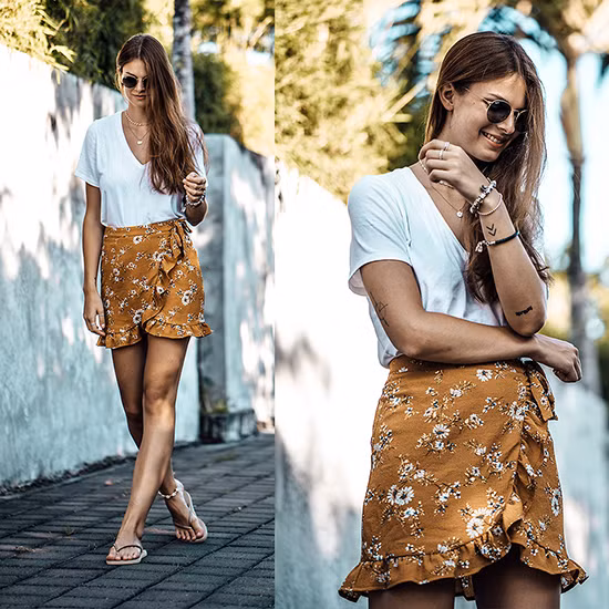 phoi trang phuc dep cung kieu ao thun don gian