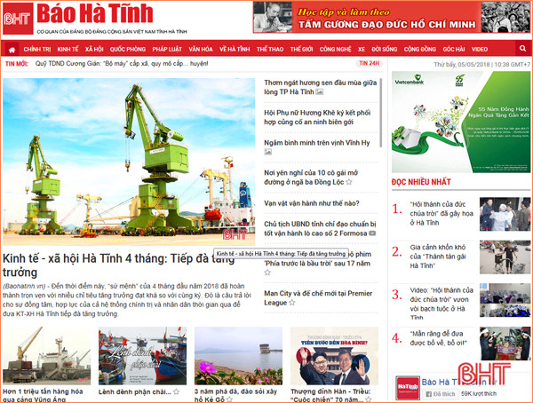 bao ha tinh dien tu chinh thuc ra mat giao dien moi