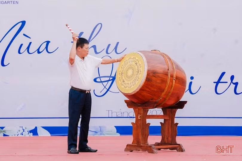 Hơn 500 học sinh Trường Mầm non Trung Kiên vui khai giảng năm học mới