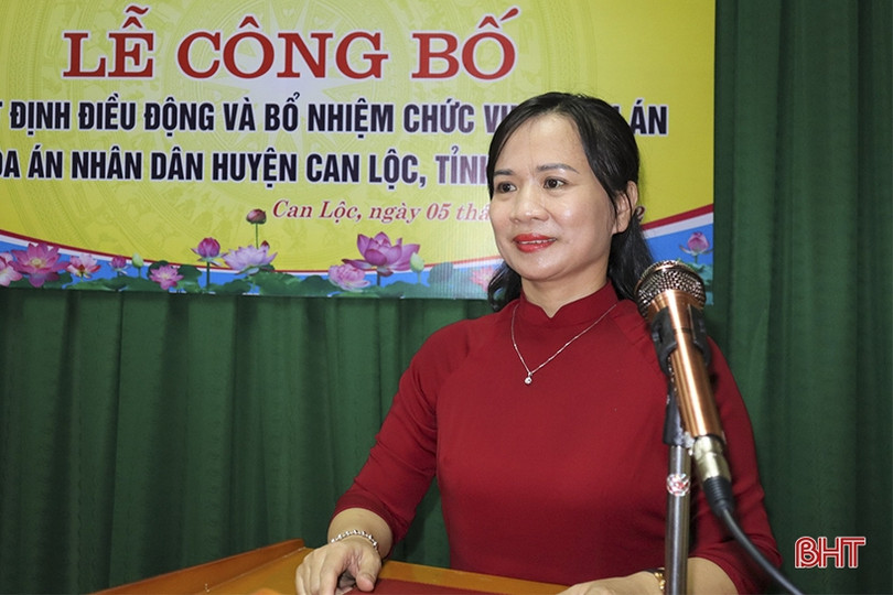 Tòa án Nhân dân huyện Can Lộc có tân nữ Chánh án