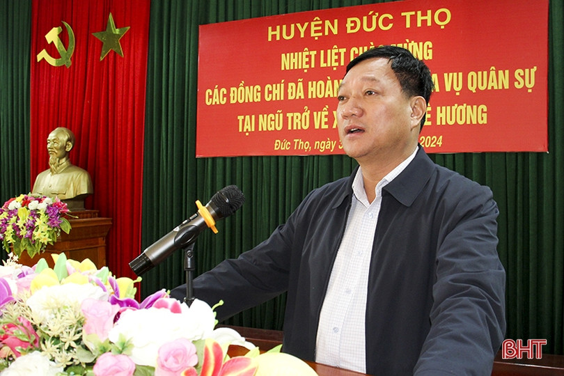 Đức Thọ gặp mặt quân nhân hoàn thành nghĩa vụ quân sự trở về địa phương