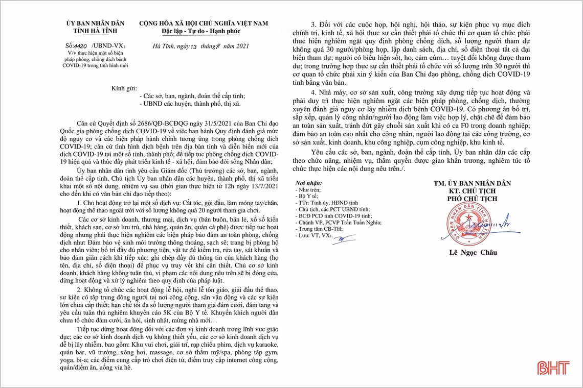 Từ 12h trưa nay, Hà Tĩnh cho phép hoạt động lại dịch vụ cắt tóc, khuyến khích người dân chưa tổ chức đám cưới