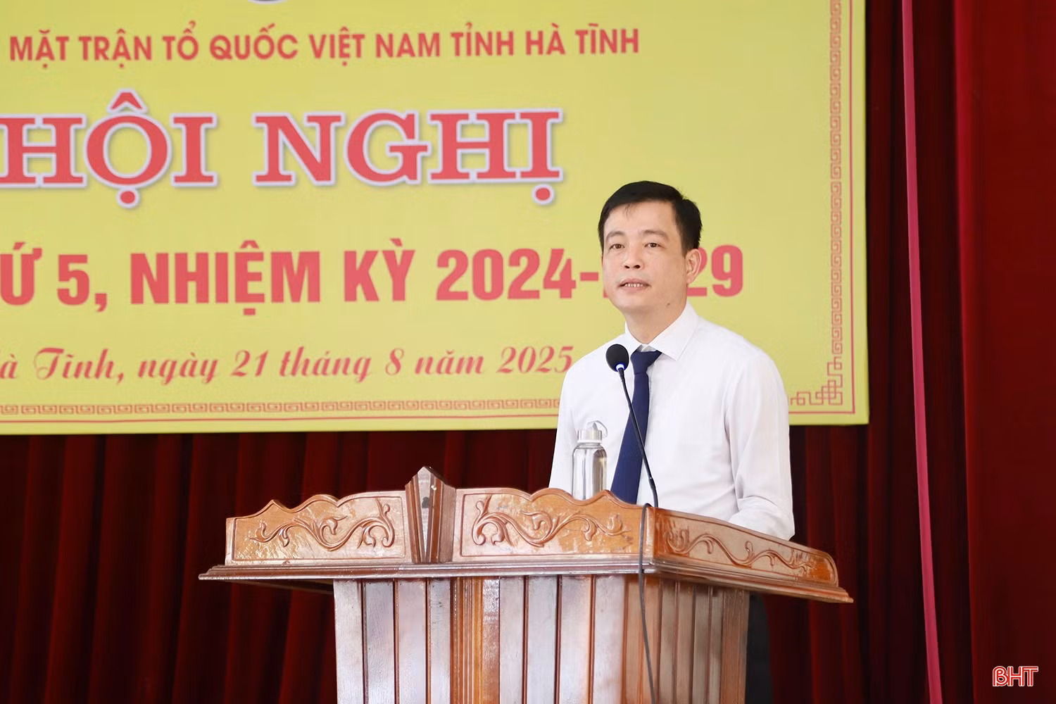 Phó Chủ tịch Thường trực Ủy ban MTTQ Việt Nam tỉnh Nguyễn Thành Đồng phát biểu nhận nhiệm vụ.