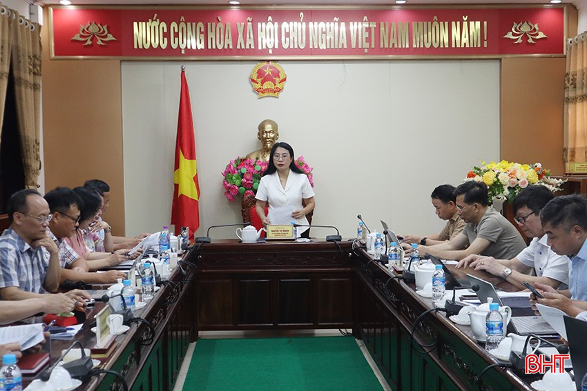 Trưởng ban Pháp chế HĐND tỉnh Nguyễn Thị Nhuần chủ trì buổi làm việc. bqbht_br_img-1589.jpg