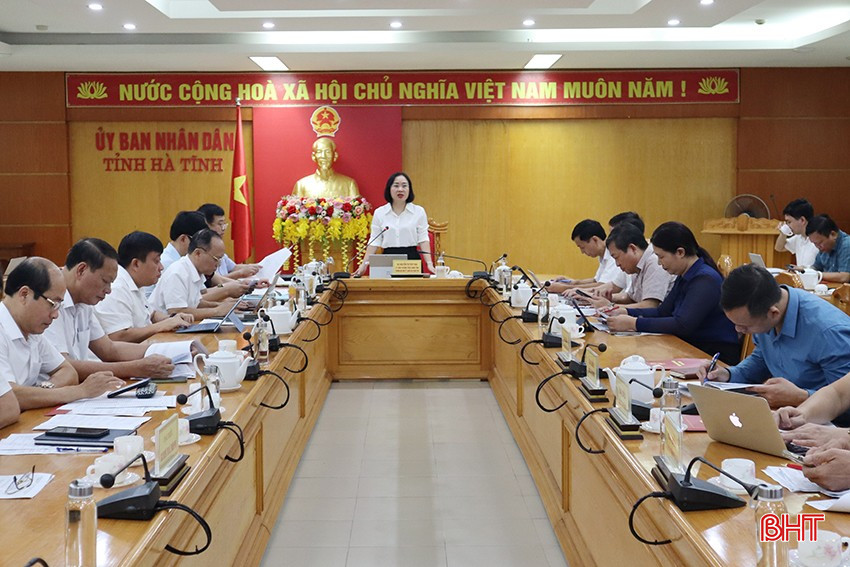 Trưởng ban Kinh tế - Ngân sách HĐND tỉnh Nguyễn Thị Thúy Nga chủ trì hội nghị. IMG_6904.JPG