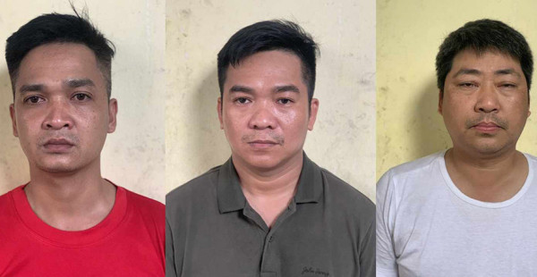 Từ trái qua, các đối tượng: Võ Bình Dương, Trần Đình Thức, Hà Trần Phi Hải.