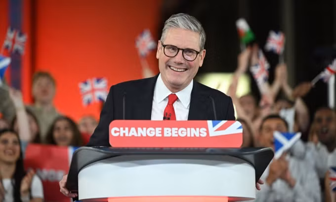 Đại diện Công đảng Keir Starmer, người sẽ trở thành thủ tướng Anh kế nhiệm ông Sunak, tại London ngày 5/7. Ảnh: AFP