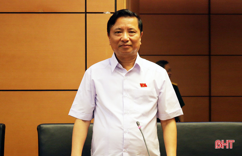 Trung tướng Hà Thọ Bình - Tư lệnh Quân khu 4, ĐBQH đoàn Hà Tĩnh phát biểu thảo luận tổ. 3DBHaThoBinh.JPG