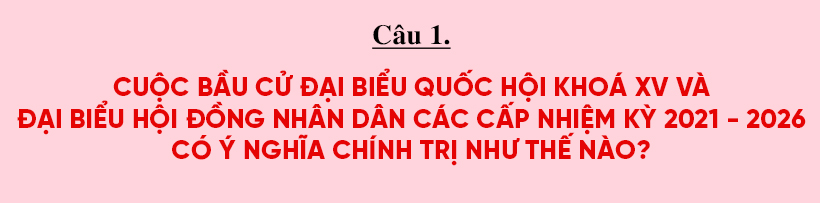 Cuộc bầu cử đại biểu Quốc hội, đại biểu hội đồng nhân dân các cấp có ý nghĩa chính trị như thế nào?