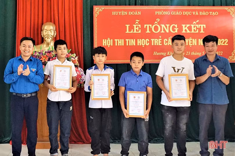 23 học sinh đạt giải tại Hội thi Tin học trẻ huyện Hương Khê năm 2022