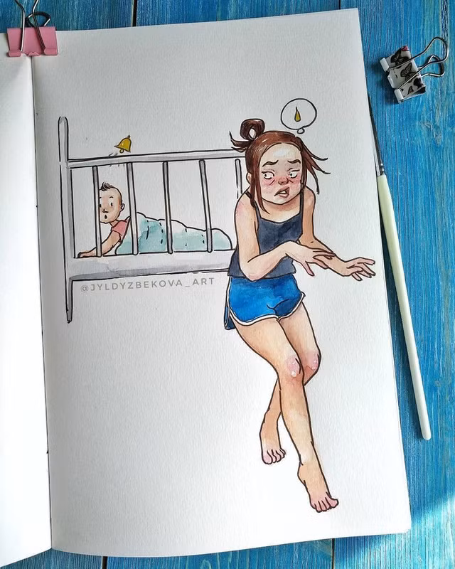 Chỉ có phụ nữ “một nách 2 con” mới hiểu được cảnh này!