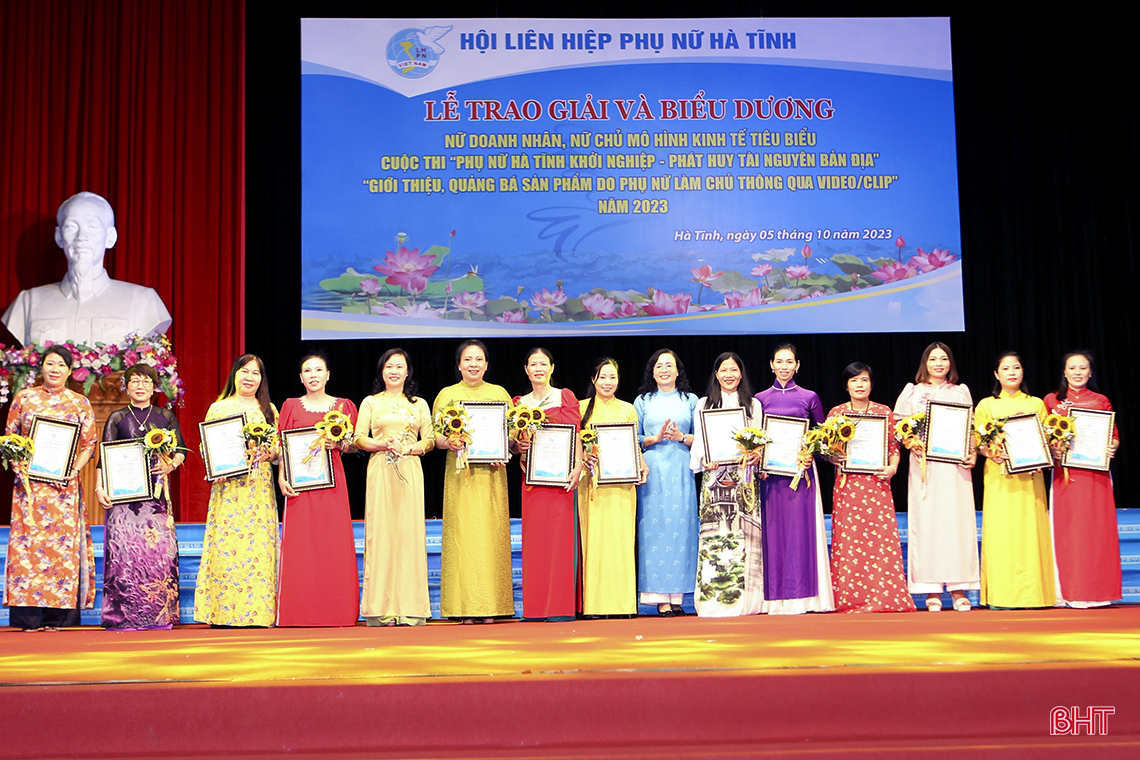 Trao giải cuộc thi phụ nữ Hà Tĩnh khởi nghiệp và vinh danh các doanh nghiệp nữ tiêu biểu