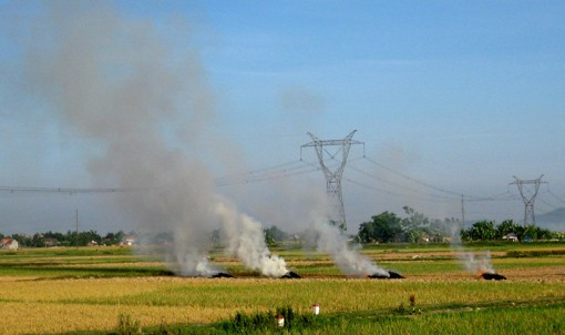 Bên cạnh việc thu hoạch bằng phương pháp thủ công truyền thống, người dân quê tôi đã mạnh dạn đưa cơ giới vào đồng ruộng, đẩy nhanh tiến độ thu hoạch Niềm vui được mùa đang hiện lên trên mỗi khuôn mặt những người lao động tần tảo, nhọc nhằn một nắng hai sương "Đồng quê hôm nay vui với thóc lúa mới Cho bõ công cày cấy bao ngày mong chờ" Lúa được tuốt ngay từ ngoài đồng và được phơi phong, sàng sẩy kỹ lưỡng trước khi đưa về nhà Mất điện - nỗi ám ảnh của người dân khi mùa thu hoạch đến Rơm được chở về làm thức ăn dự trữ cho trâu bò trong những ngày đông giá rét Vài năm trở lại đây, tình trạng đốt rơm, rạ diễn ra ngày càng phổ biến sau mùa gặt, gây ra những ảnh hưởng tiêu cực không nhỏ đến môi trường và sức khỏe của người dân. Như tranh chấp với thời gian, với đất trời, các nông dân đang đẩy nhanh tiến độ thu hoạch để giải phóng đồng ruộng và chuẩn bị bước vào một vụ mới - vụ hè thu với không ít những khó khăn đang chờ đợi ở phía trước.