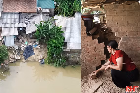 Thấp thỏm nỗi lo sạt lở bên sông Ngàn Mọ