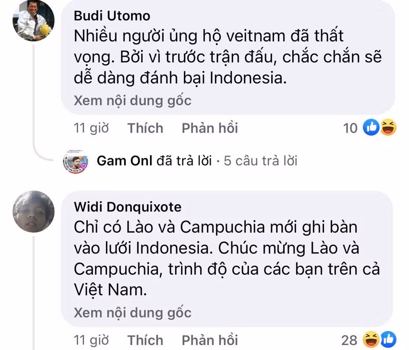 CĐV Indonesia: “Trình độ Campuchia, Lào hơn Việt Nam
