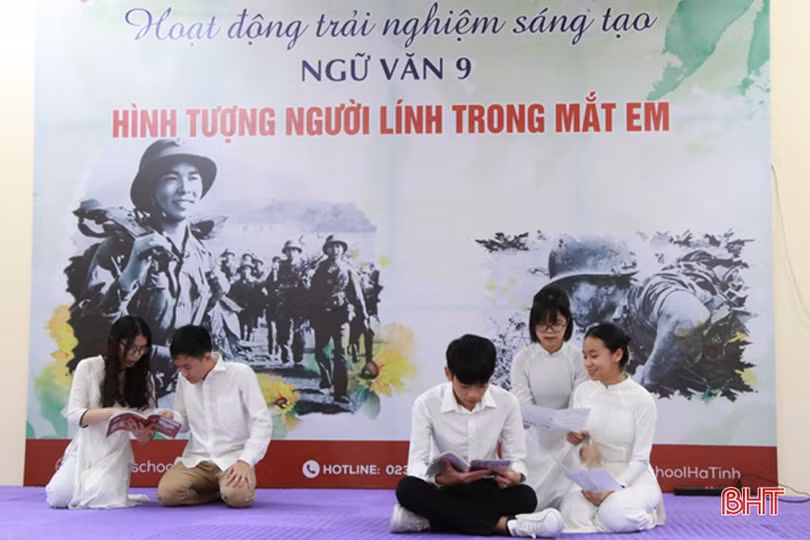 Học sinh iSchool Hà Tĩnh trải nghiệm sáng tạo văn học “Hình tượng người lính trong mắt em”