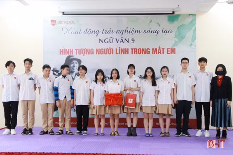 Học sinh iSchool Hà Tĩnh trải nghiệm sáng tạo văn học “Hình tượng người lính trong mắt em”
