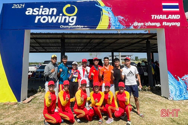 Hà Tĩnh giành 3 huy chương Giải vô địch Đua thuyền Rowing Châu Á