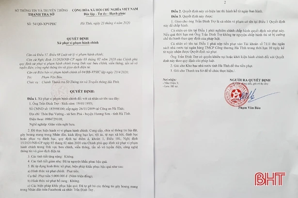 Đưa tin sai sự thật trên Facebook, một người đàn ông bị phạt 5 triệu đồng