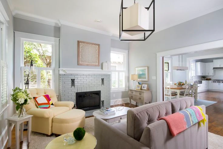 Những căn phòng đẹp sang trọng với sơn tường màu xám