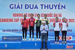 VĐV Hà Tĩnh giành 5 huy chương tại Giải Đua thuyền Rowing U19 và U23 quốc gia