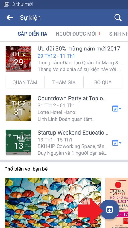 huong dan tao su kien facebook de len ke hoach tu tap