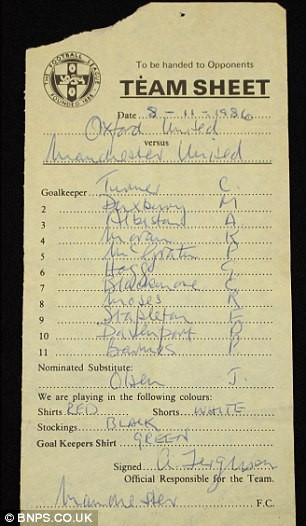 Danh sách thi đấu trong trận đầu tiên Sir Alex dẫn dắt MU năm 1986 Danh sách thi đấu trong trận đầu tiên Sir Alex dẫn dắt MU năm 1986