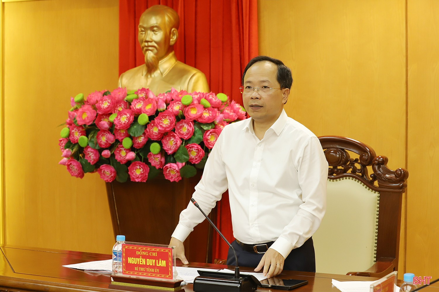 Bí thư Tỉnh ủy Nguyễn Duy Lâm kết luận cuộc giao ban. bqbht_br_noi-chinh-tinh-uy-6.jpg