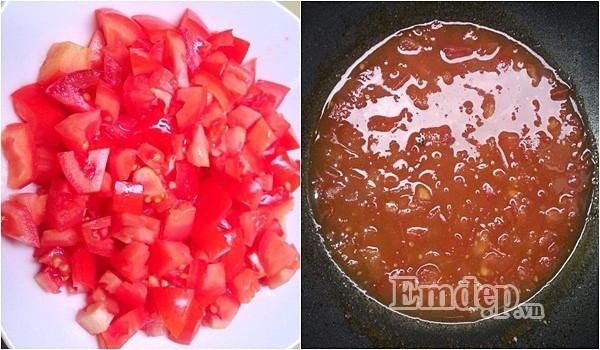bua toi gian di ma ngon com voi mon dau sot thit vien ca chua