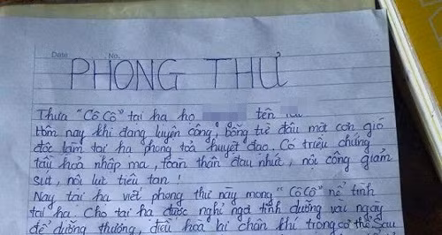 don xin nghi hoc khien thay co cung do benh