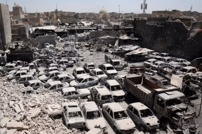 chum anh ben trong vung dat chet mosul iraq