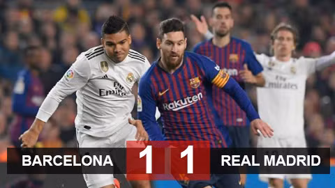 Barcelona 1-1 Real Madrid: Bất phân thắng bại