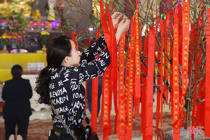Người dân Hà Tĩnh náo nức đi lễ chùa, hái lộc đầu xuân