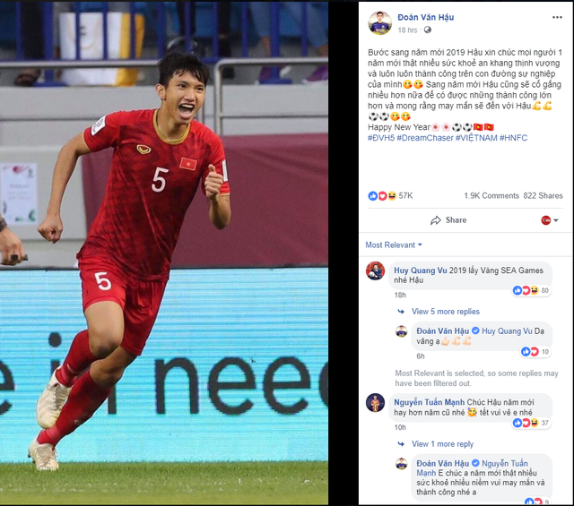 Các cầu thủ ĐT Việt Nam chúc Tết người hâm mộ trong ngày đầu năm mới