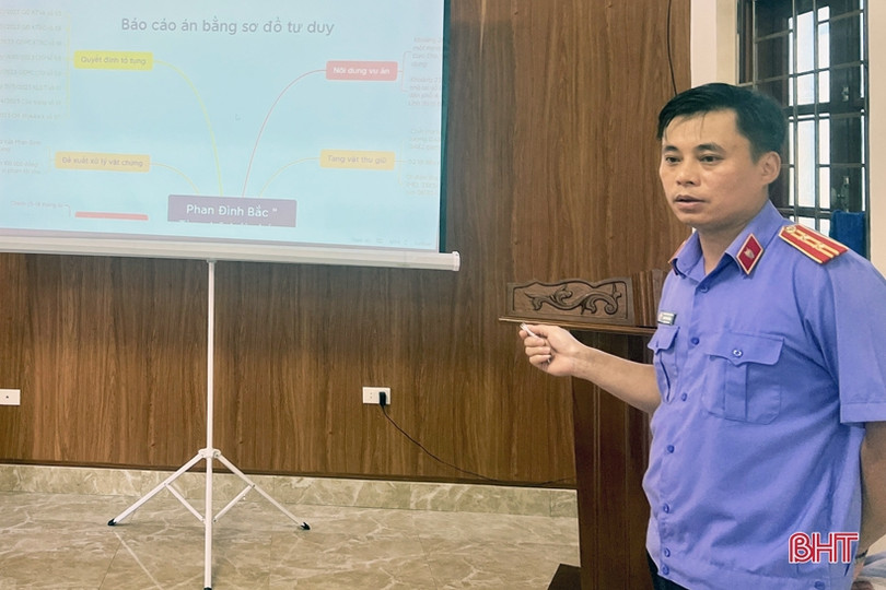 Kiểm sát viên TX Hồng Lĩnh sẽ báo cáo án bằng sơ đồ tư duy