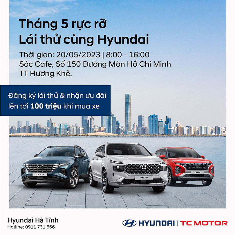 Lái thử xe Hyundai tại thị trấn Hương Khê