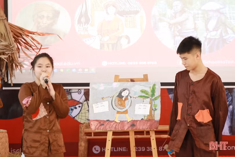 Học sinh iSchool Hà Tĩnh hào hứng trải nghiệm “Hình ảnh người nông dân trong Văn học Việt Nam”