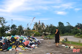 Rác thải bủa vây đê hữu sông Lam