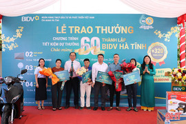 15 khách hàng trúng thưởng chương trình tiết kiệm dự thưởng BIDV Hà Tĩnh