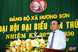 Thường trực Ban Bí thư Trần Cẩm Tú dự Đại hội Đảng bộ xã Hương Sơn