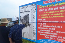 TP Hà Tĩnh đấu giá nhiều lô đất "khủng", có lô vượt khởi điểm hơn 5,5 tỷ đồng