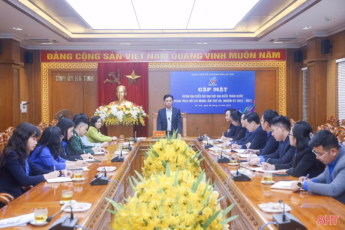 Gặp mặt đoàn đại biểu Hà Tĩnh dự Đại hội Đoàn toàn quốc lần thứ XII