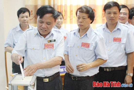 Bỏ phiếu bầu BCH Đảng bộ Thanh tra tỉnh nhiệm kỳ 2015 - 2020
