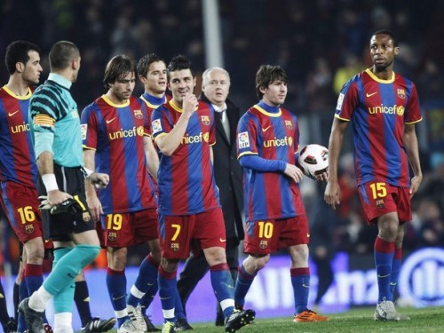 Dòng chữ UNICEF trên áo Barca sẽ được thay thế bằng Qatar Foundation. Ảnh: Reuters.