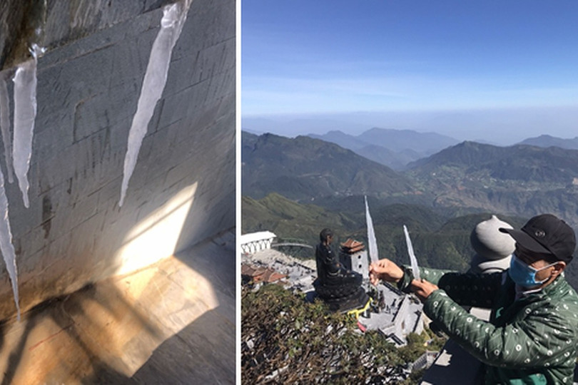 Băng giá phủ trắng trên đỉnh Mẫu Sơn, Yên Tử, Phja Oắc