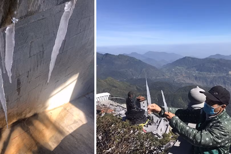 Băng giá phủ trắng trên đỉnh Mẫu Sơn, Yên Tử, Phja Oắc