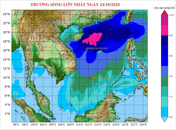 Thủy triều, nước dâng, sóng lớn tại vùng biển Hà Tĩnh trong bão số 8